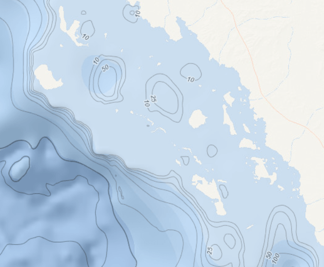 Bathumetry Contours NOAA adeptalgorithms